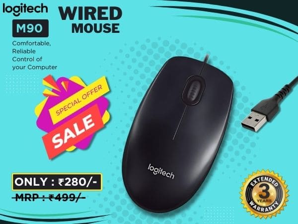 The Logitech M90 Wired Mouse